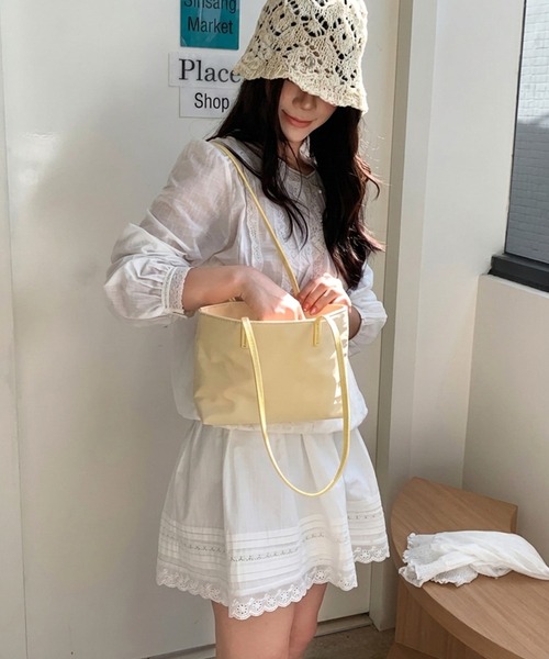 HEILIS(ヘイリス)の「ツイルショルダーハンドバッグ/ショルダーバッグ ハンドバッグ ミニバッグ ミニショルダー ツイルバッグ 2WAYバッグ コンパクトバッグ ミニトート バッグ 韓国ファッション カジュアル デイリー お出かけ 通勤 春 夏 秋 冬 レッド ピンク イエロー ブラック ブル(ハンドバッグ・レディース・イエロー/ピンク/レッド/ブラック・FREE)」の20枚目の写真