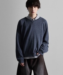 【RUUBON】linen blend 12G V-neck knit / リネンブレンド12ゲージVネックニット