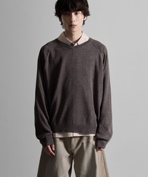 【RUUBON】linen blend 12G V-neck knit / リネンブレンド12ゲージVネックニット
