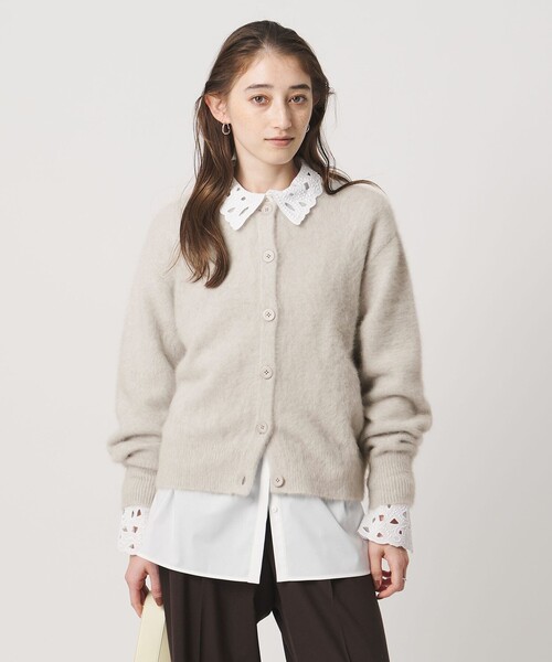 UNITED ARROWS(ユナイテッドアローズ)の「フォックスカシミヤ ストール カーディガン(カーディガン/ボレロ・レディース・ライトグレー/ライトピンク/オフホワイト・FREE)」の2枚目の写真