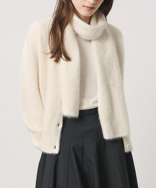 UNITED ARROWS(ユナイテッドアローズ)の「フォックスカシミヤ ストール カーディガン(カーディガン/ボレロ・レディース・ライトグレー/ライトピンク/オフホワイト・FREE)」の5枚目の写真