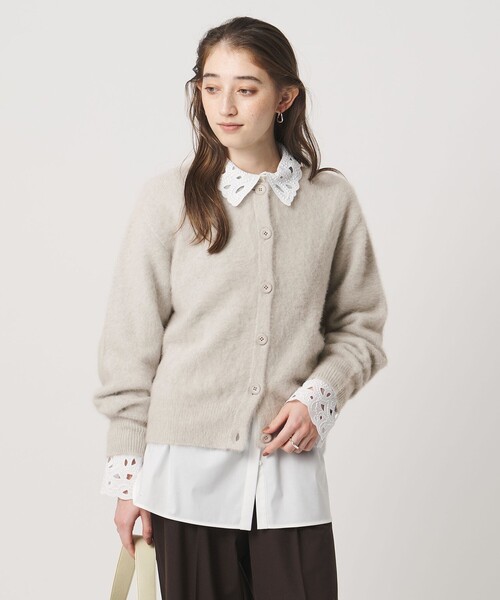 UNITED ARROWS(ユナイテッドアローズ)の「フォックスカシミヤ ストール カーディガン(カーディガン/ボレロ・レディース・ライトグレー/ライトピンク/オフホワイト・FREE)」の7枚目の写真