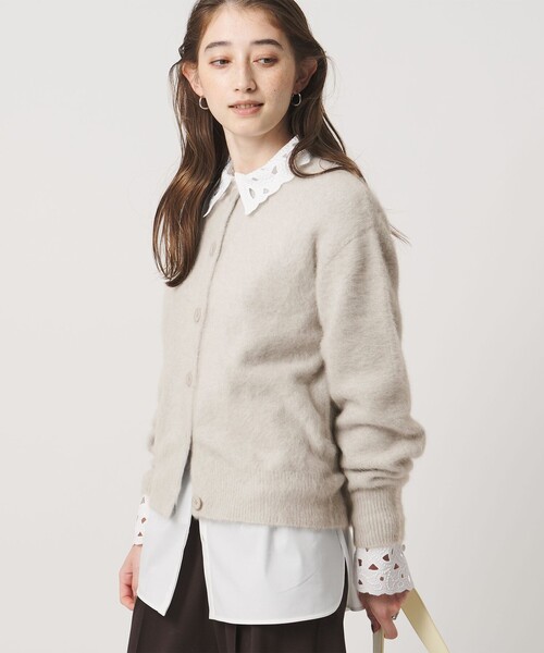 UNITED ARROWS(ユナイテッドアローズ)の「フォックスカシミヤ ストール カーディガン(カーディガン/ボレロ・レディース・ライトグレー/ライトピンク/オフホワイト・FREE)」の8枚目の写真