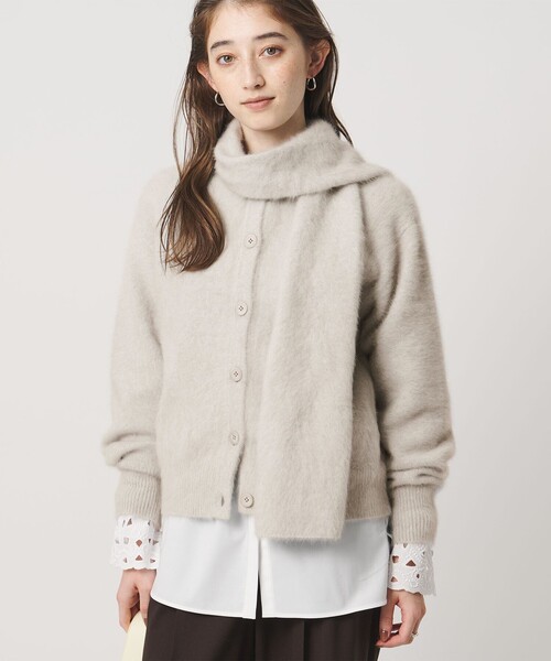 UNITED ARROWS(ユナイテッドアローズ)の「フォックスカシミヤ ストール カーディガン(カーディガン/ボレロ・レディース・ライトグレー/ライトピンク/オフホワイト・FREE)」の12枚目の写真