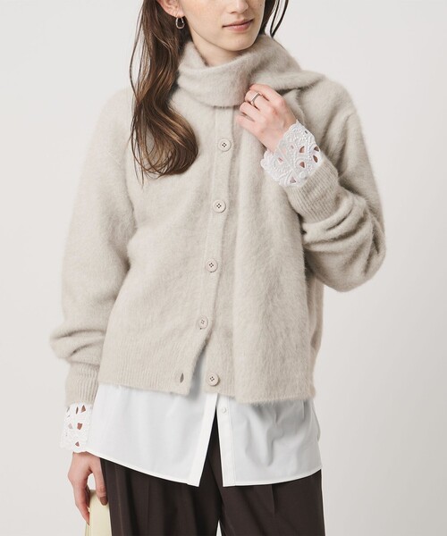 UNITED ARROWS(ユナイテッドアローズ)の「フォックスカシミヤ ストール カーディガン(カーディガン/ボレロ・レディース・ライトグレー/ライトピンク/オフホワイト・FREE)」の13枚目の写真