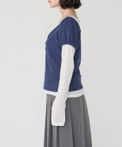 Unblend(アンブレンド)の「【Unblend】アソート柄 シアーロンT&ヘンリーネック パフスリーブトップス<セットアイテム>(Tシャツ/カットソー・レディース・グレー/オフホワイト/チャコール/ネイビー・FREE)」の20枚目の写真