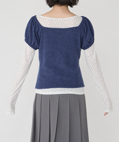 Unblend(アンブレンド)の「【Unblend】アソート柄 シアーロンT&ヘンリーネック パフスリーブトップス<セットアイテム>(Tシャツ/カットソー・レディース・グレー/オフホワイト/チャコール/ネイビー・FREE)」の21枚目の写真