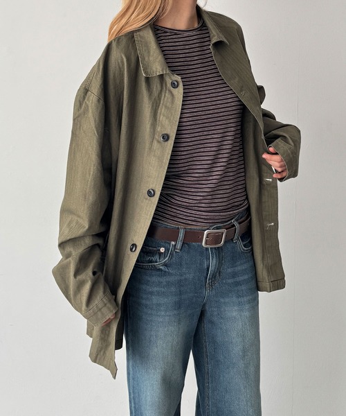 CANAL JEAN(キャナルジーン)の「El mar ナローボーダー7分袖Tシャツ(Tシャツ/カットソー・レディース・チャコールグレー/ブラウン・ONE SIZE)」の9枚目の写真