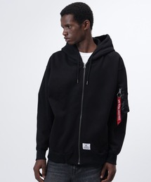Alpha Industries/アルファ インダストリーズ/UTILITY POCKET FULL ZIP RELAXED FIT SWEATSHIRT/ユーティリティポケット フルジップ リラックスフィット スウェットシャツ