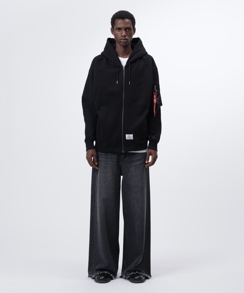 Alpha Industries(アルファインダストリーズ)の「Alpha Industries/アルファ インダストリーズ/UTILITY POCKET FULL ZIP RELAXED FIT SWEATSHIRT/ユーティリティポケット フルジップ リラックスフィット スウェットシャツ(パーカー・メンズ・チャコールグレー/ブラック・XL/L/M/S)」の9枚目の写真
