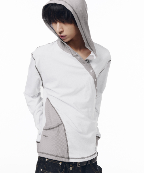 AAKAM(アーカム)の「Slant Cut Hooded Long Sleeve (Light Gray)(パーカー・レディース・その他・1/2)」の8枚目の写真
