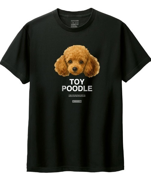 Moftique(モフティック)の「Moftique(モフティック) 半袖Tシャツ トイプードル 犬 アニマル プリント 5.6オンス トップス カットソー メンズ ユニセックス(Tシャツ/カットソー・メンズ・ホワイト/ブラック・S/M/L/XL/XS)」の2枚目の写真