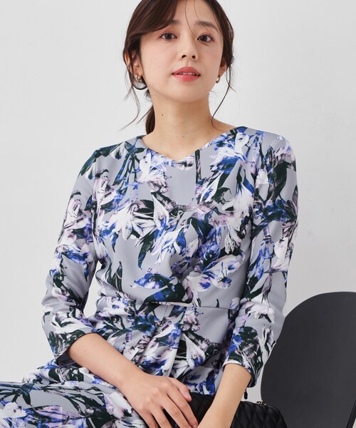COUP DE CHANCE(クードシャンス)の「【手洗い可/日本製】花柄タイトワンピース(ワンピース・レディース・ブルー系その他2/ピンク系5・40/38/36/34)」の10枚目の写真