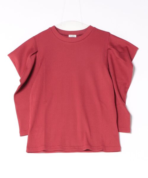 Tiara(ティアラ)の「タックデザインスリーブトップス(Tシャツ/カットソー・レディース・レッド/ブラック/アイボリー・FREE)」の3枚目の写真
