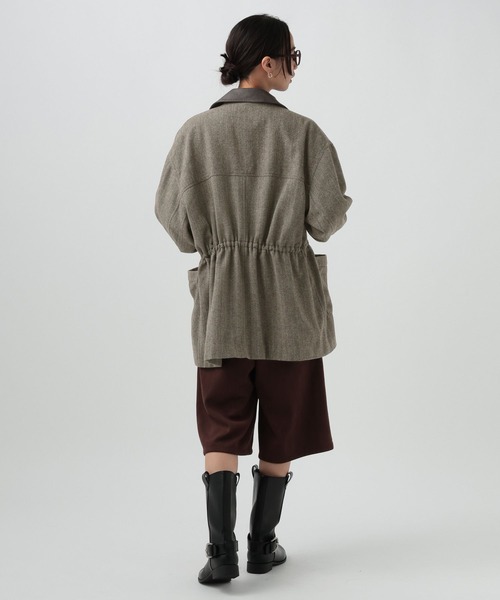 BAYFLOW（ベイフロー）の「ツイードハンティングジャケット（ステンカラーコート・レディース・グレー・MEDIUM/SMALL）」の15枚目の写真
