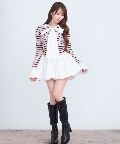 Rose Muse（ロゼミューズ）の「Docking border knit o/p（ワンピース・レディース・ピンク/ベージュ・FREE）」の13枚目の写真