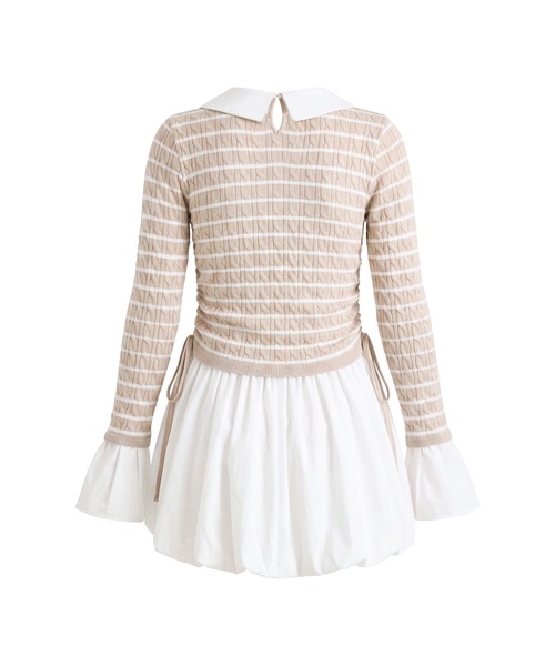 Rose Muse（ロゼミューズ）の「Docking border knit o/p（ワンピース・レディース・ピンク/ベージュ・FREE）」の9枚目の写真