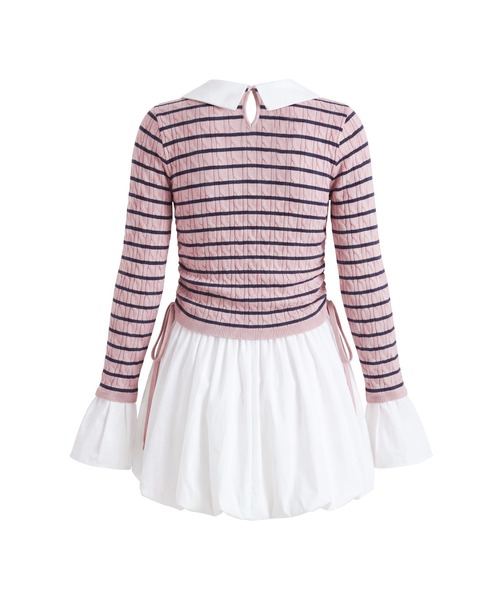 Rose Muse（ロゼミューズ）の「Docking border knit o/p（ワンピース・レディース・ピンク/ベージュ・FREE）」の16枚目の写真