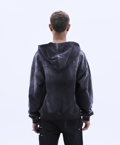 LAST NEST(ラストネスト)の「LAST NEST/ラストネスト/Saefty Pin Washed Zip Hoodie(パーカー・メンズ・ブラック・L/M)」の4枚目の写真
