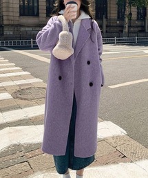 ダブルブレスト ロングチェスターコート