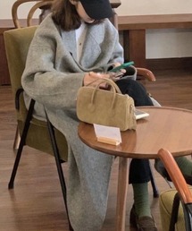 ダブルブレスト ロングチェスターコート