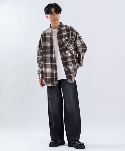 SHISKY（シスキー）の「ワイドフレアデニムパンツ（デニムパンツ・メンズ・ブラック系/ブルー/ブラック/サックスブルー・SMALL/MEDIUM/LARGE/X-LARGE）」の12枚目の写真