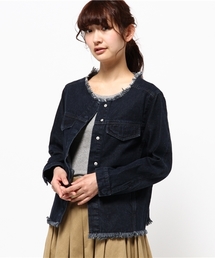 folklore（フォルクローレ）の「ノーカラーデニムジャケット（デニムジャケット）」