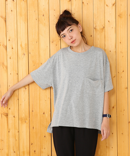 RODEO CROWNS WIDE BOWL（ロデオクラウンズワイドボウル）の「ビッグ ボックス Tシャツ（Tシャツ/カットソー・レディース・ネイビー/ホワイト/ホワイト系その他/トップグレー・FREE）」の3枚目の写真