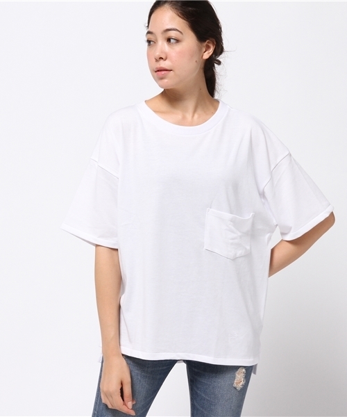 RODEO CROWNS WIDE BOWL（ロデオクラウンズワイドボウル）の「ビッグ ボックス Tシャツ（Tシャツ/カットソー・レディース・ネイビー/ホワイト/ホワイト系その他/トップグレー・FREE）」の5枚目の写真