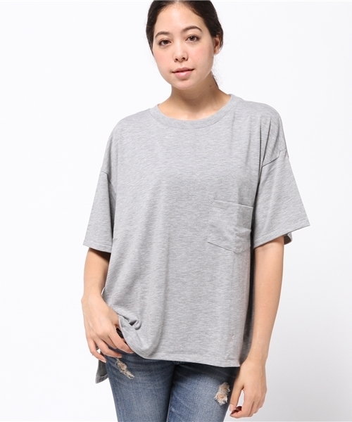 RODEO CROWNS WIDE BOWL（ロデオクラウンズワイドボウル）の「ビッグ ボックス Tシャツ（Tシャツ/カットソー・レディース・ネイビー/ホワイト/ホワイト系その他/トップグレー・FREE）」の7枚目の写真