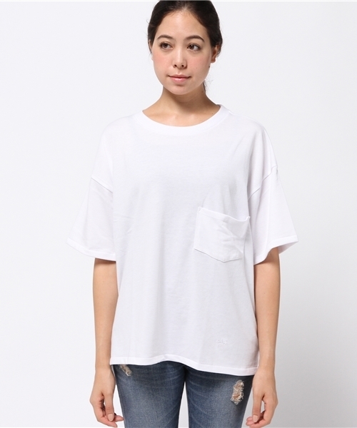 RODEO CROWNS WIDE BOWL（ロデオクラウンズワイドボウル）の「ビッグ ボックス Tシャツ（Tシャツ/カットソー・レディース・ネイビー/ホワイト/ホワイト系その他/トップグレー・FREE）」の15枚目の写真