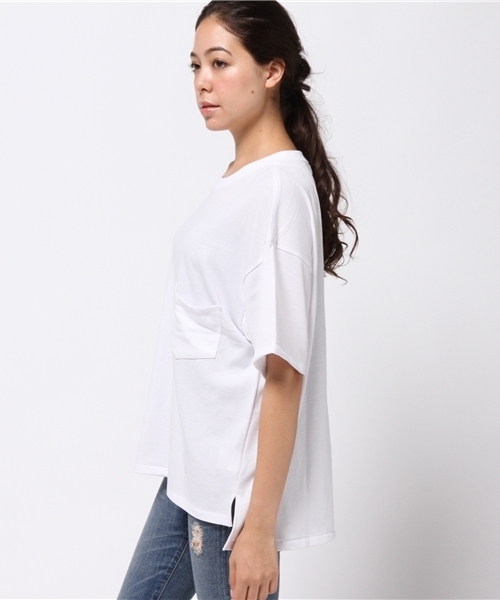 RODEO CROWNS WIDE BOWL（ロデオクラウンズワイドボウル）の「ビッグ ボックス Tシャツ（Tシャツ/カットソー・レディース・ネイビー/ホワイト/ホワイト系その他/トップグレー・FREE）」の16枚目の写真