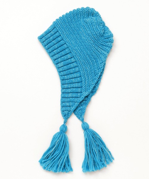 チャイハネ（チャイハネ）の「【チャイハネ】バブーシュカ風耳付きニットキャップ（ニットキャップ/ビーニー・レディース・ブラック/グレー/オフホワイト/ブルー/ホワイト/レッド/ブラウン/ブラック×ブラック/ホワイト系その他/ターコイズブルー/マスタード/オレンジ/カーキ・FREE）」の9枚目の写真