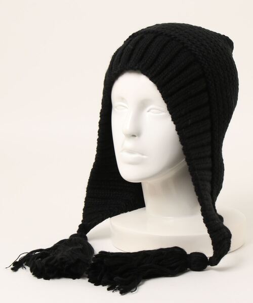 チャイハネ（チャイハネ）の「【チャイハネ】バブーシュカ風耳付きニットキャップ（ニットキャップ/ビーニー・レディース・ブラック/グレー/オフホワイト/ブルー/ホワイト/レッド/ブラウン/ブラック×ブラック/ホワイト系その他/ターコイズブルー/マスタード/オレンジ/カーキ・FREE）」の16枚目の写真