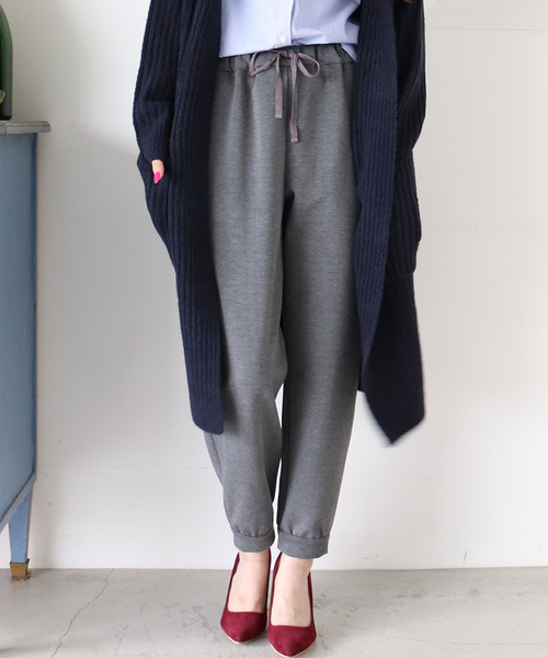 N.（N. Natural Beauty Basic）（エヌエヌナチュラルビューティーベーシック）の「ジョガーパンツ（その他パンツ・レディース・ブラック/グレー・MEDIUM）」の2枚目の写真