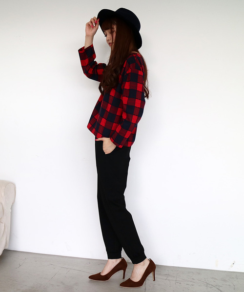 N.（N. Natural Beauty Basic）（エヌエヌナチュラルビューティーベーシック）の「ジョガーパンツ（その他パンツ・レディース・ブラック/グレー・MEDIUM）」の11枚目の写真