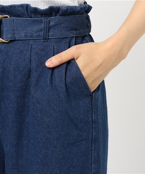 earth music&ecology(アースミュージックアンドエコロジー)の「裾レースアップデニムパンツ(デニムパンツ・レディース・インディゴブルー/ライトインディゴブルー・M/S)」の8枚目の写真