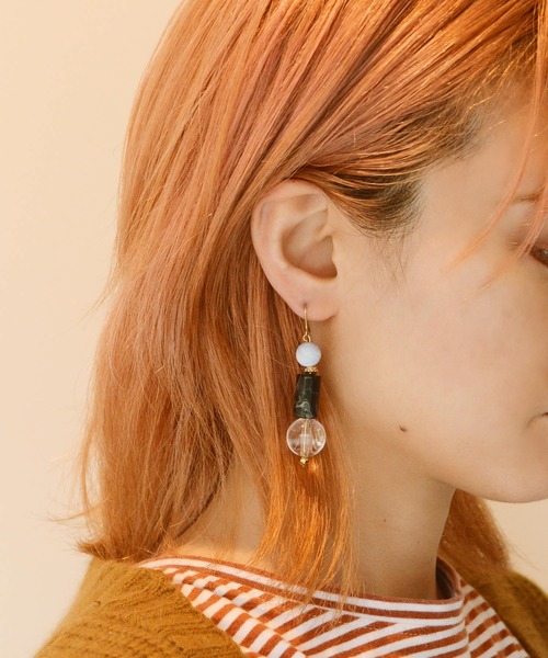 【セール】HKPIERCE04/マーブルビーズミックスピアス（ピアス（両耳用））｜misto accessories（ミストアクセサリーズ