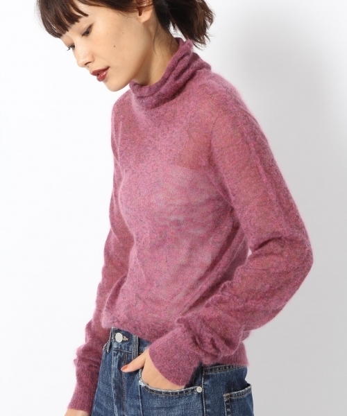 laboratory work（ラボラトリーワーク）の「【佐藤繊維】キッドモヘヤ混ハイゲージタートル【JAPAN MADE】（ニット/セーター・レディース・ブラウン/ピンク/ブルー/杢グレー・MEDIUM）」の4枚目の写真