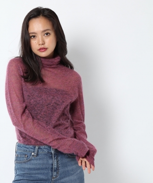 laboratory work（ラボラトリーワーク）の「【佐藤繊維】キッドモヘヤ混ハイゲージタートル【JAPAN MADE】（ニット/セーター・レディース・ブラウン/ピンク/ブルー/杢グレー・MEDIUM）」の6枚目の写真