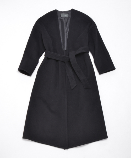 PAPILLONNER（パピヨネ）の「ウールカルゼガウンコート（その他アウター・レディース・ブラック/グレー・MEDIUM）」の14枚目の写真