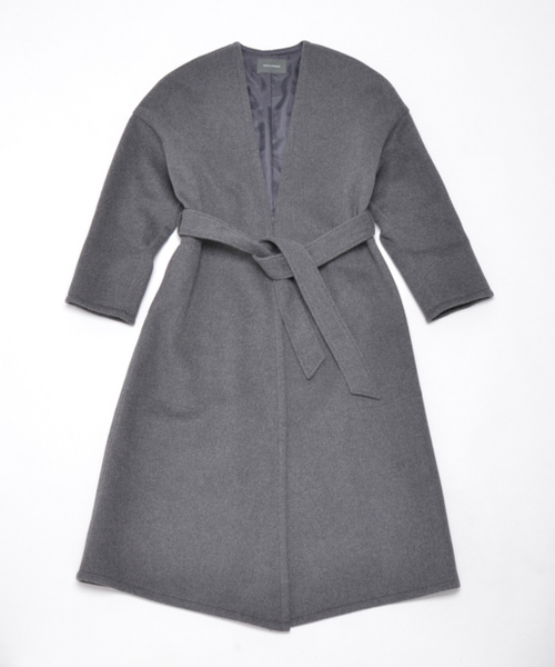 PAPILLONNER（パピヨネ）の「ウールカルゼガウンコート（その他アウター・レディース・ブラック/グレー・MEDIUM）」の19枚目の写真