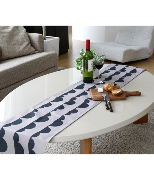 Jubilee（ジュビリー）の「天然リネン 北欧デザイン テーブルランナー（ランチョンマット/テーブルウェア・レディース・ホワイト/ライトブルー/ベージュ/グレー/ブルー/グリーン/モスグリーン/マスタード/ホワイト×グレー/パープル・FREE）」の4枚目の写真