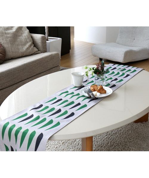 セール】天然リネン 北欧デザイン テーブルランナー（ランチョン