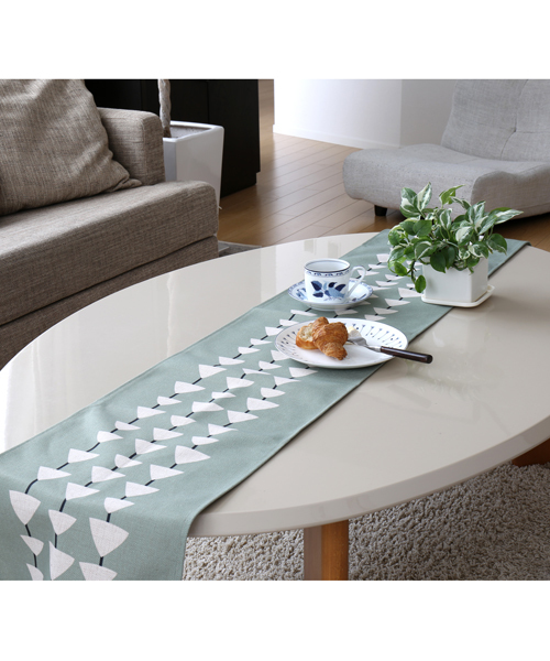 Jubilee（ジュビリー）の「天然リネン 北欧デザイン テーブルランナー（ランチョンマット/テーブルウェア・レディース・ホワイト/ライトブルー/ベージュ/グレー/ブルー/グリーン/モスグリーン/マスタード/ホワイト×グレー/パープル・FREE）」の7枚目の写真