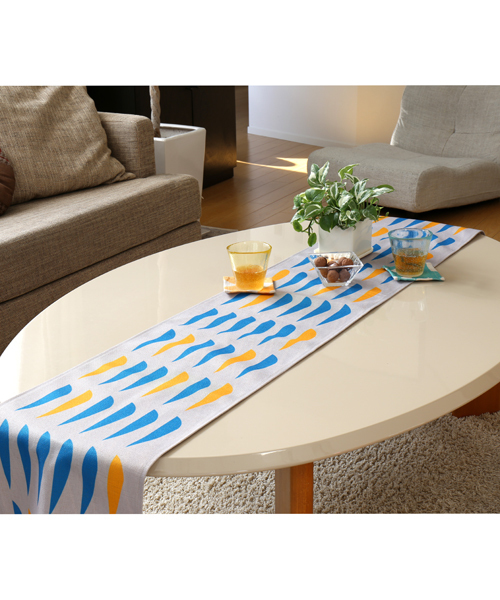 天然リネン 北欧デザイン テーブルランナー（ランチョンマット