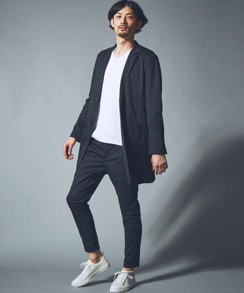 5351 POUR LES HOMMES(ゴーサンゴーイチプールオム)の「メッシュランダムストライプテーパードパンツ(その他パンツ・メンズ・ベージュ/ブラック・44/46/48)」の12枚目の写真