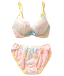 flufeel | デコルテふっくら愛され胸　キラメクオーロラブラ＆ショーツ(ブラ&ショーツ)