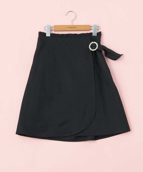 OLIVE des OLIVE（オリーブデオリーブ）の「ビジューバックル付きスカート（スカート・レディース・ブラック/ベージュ/レッド・FREE）」の2枚目の写真