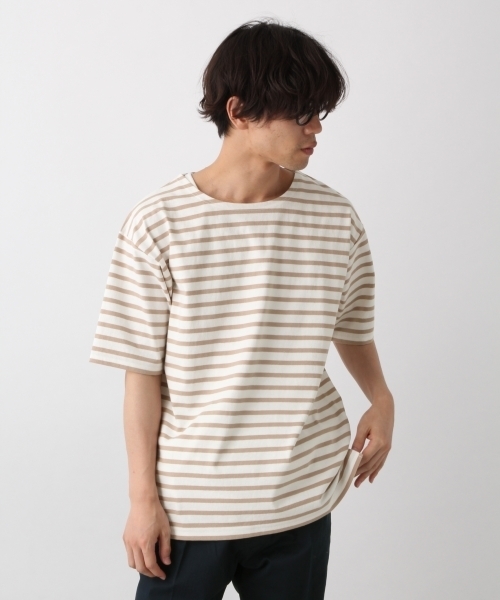 RAGEBLUE（レイジブルー）の「USAコットンバスクボーダー/796029（Tシャツ/カットソー・メンズ・ネイビー/その他/ブルー/ベージュ・MEDIUM/SMALL/LARGE）」の2枚目の写真